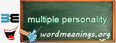 WordMeaning blackboard for multiple personality